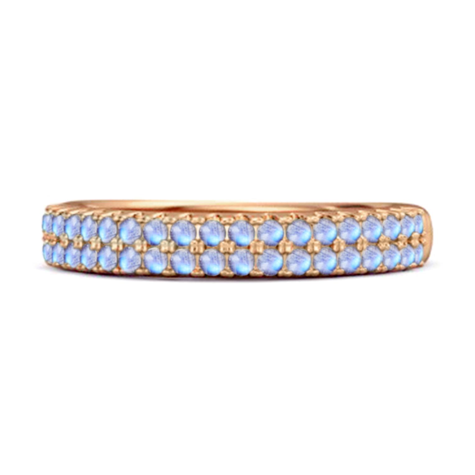 Moonstone Topaz Eternity Band Ring - 925 Sterling Silver Rose Gold Vermeil 6 розового золота