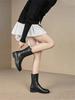 Fashion Fleece-Lined Leather Middle Heel Women's Half High Boots Cosplay New in Goth Trend 2025 Work Y2k Hot Pu 39 Ladies Mid Calf Shoes