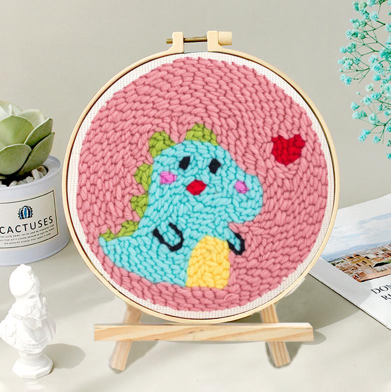 Russian Punch Needle DIY Kit: Handmade Wool Base for Fun Embroidery Projects