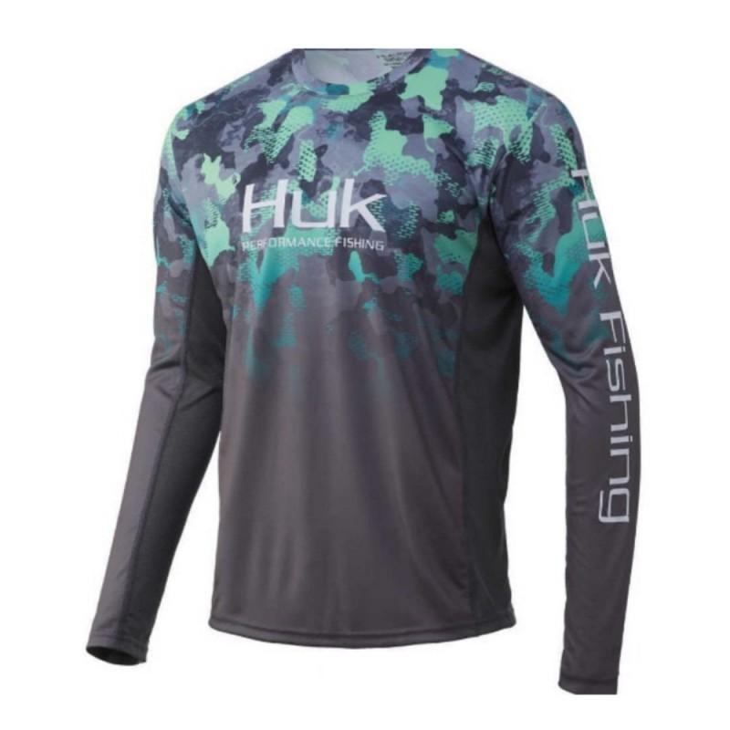 HUK Fischbekleidung Neues UPF+50 Eisgarn Leicht Atmungsaktiv Schnelltrocknend Langarm-T-Shirt