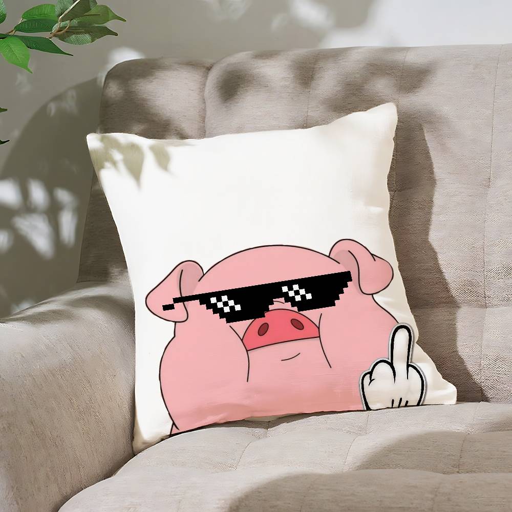 Cute Pig Pillow Case Throw Pillow Cover Nordic Vintage Style Cushion Covers Home Living Room Sofa Couch Seat Decor