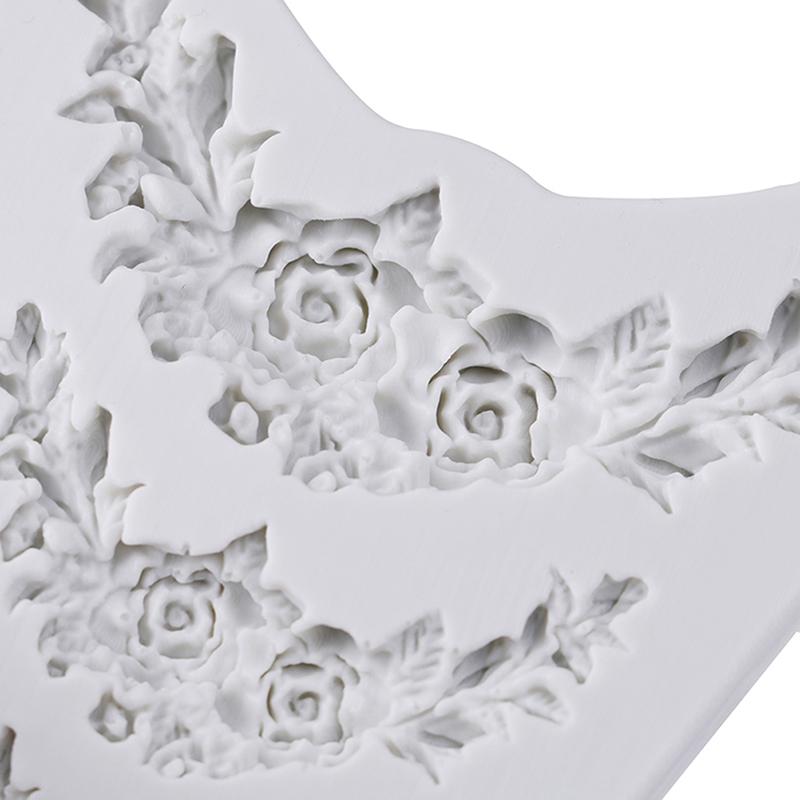 Růže květina girlanda Silikonová forma dort Border šperky svatební dekorace nástroje