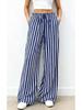 2026 Fashion Striped Elastic Waist Wide Leg Casual Pants