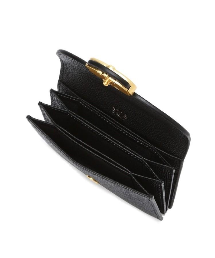 Athe Vanessabruno Black Shrunken Flap Accordion Card Wallet Aaho6E342Bk