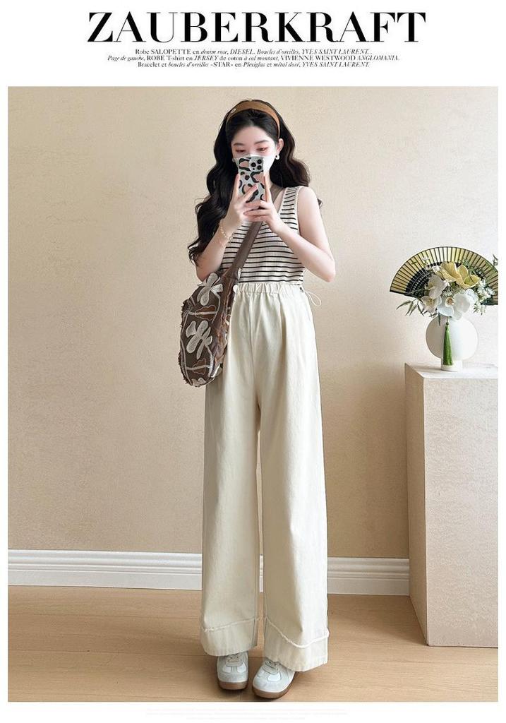 Maternity Petite Striped French Long Sleeve Shirt Set - High-End Spring/Summer Design
