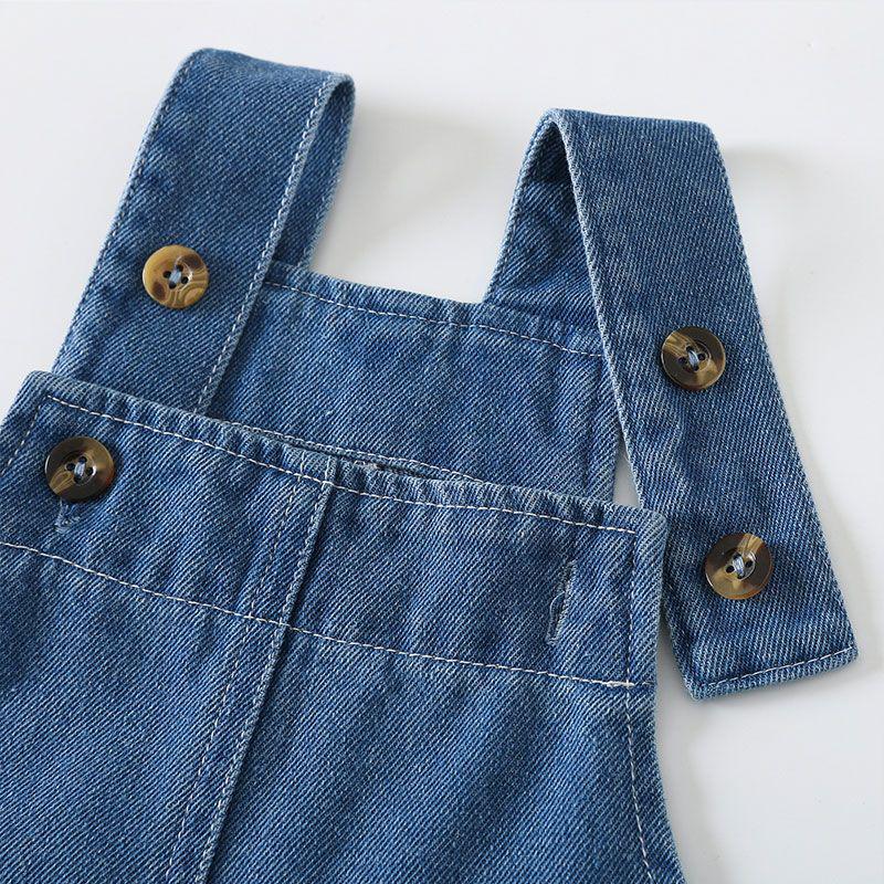 Cartoon Baby Denim Sleeveless Overalls - Cute Spring/Autumn Crawling Romper