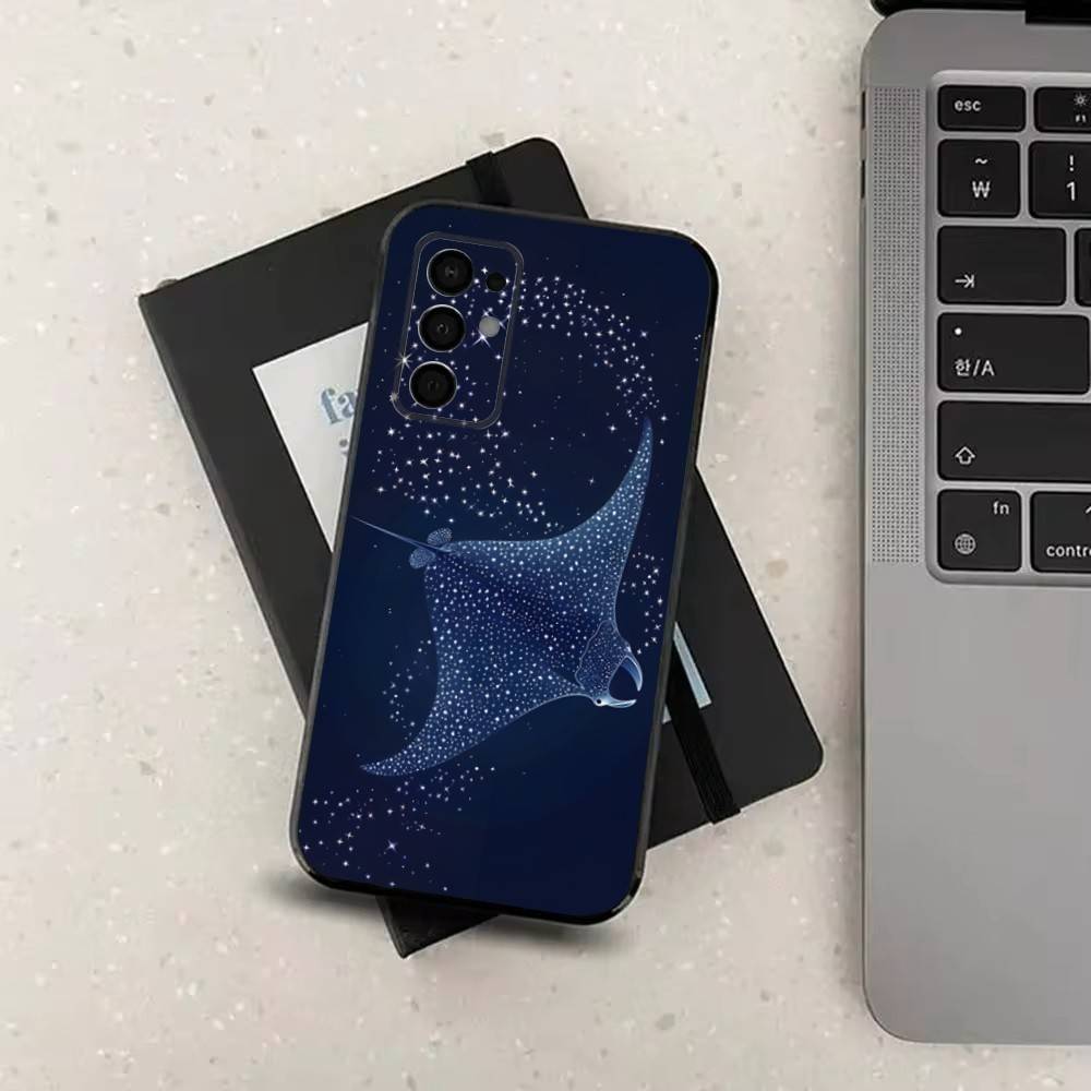 

Чехол для телефона с изображением морского ската для Samsung Galaxy A91, A80, A73, A72, A71, A53, A52, A32, A31, A22, A21s, A20, Черный Samsung a50 30s 50s