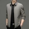 Men's Middle-aged Mulberry Silk Jacket Spring and Autumn New Business Casual Lapel Versatile Daddy Men's Thin Jacket