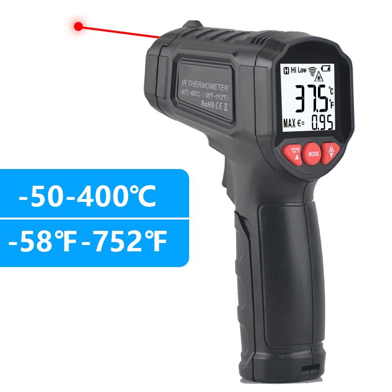 -50~ 800℃ -122~1472℉ Thermometer Mestek Temperature Meter  Emissivity Infrared Thermometer Termómetro Digital