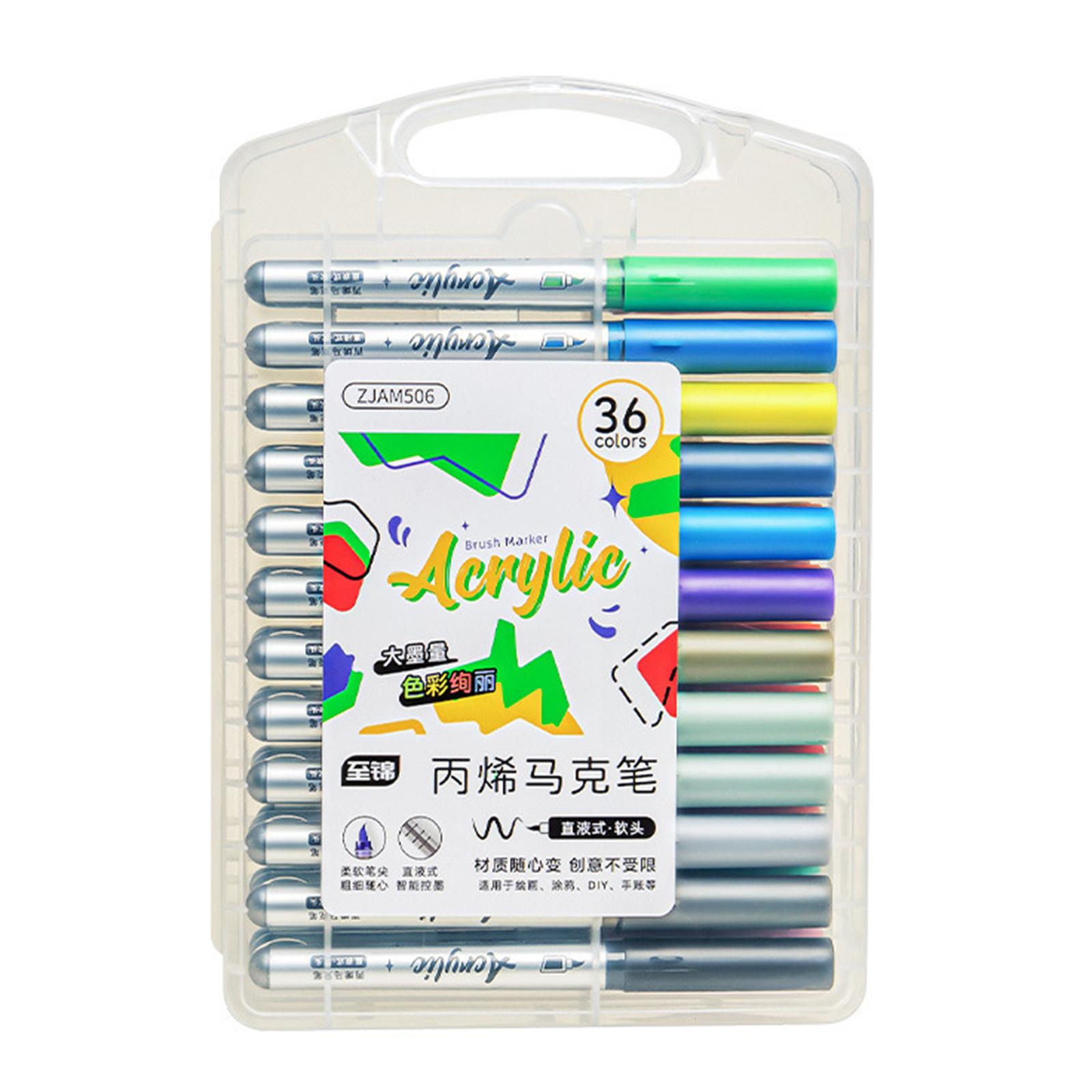 

12/24/36 Цветной акриловый маркер Водостойкая кисточка-наконечник Акриловая краска Ручка для детей и школьников Рисование Карты Изготовление Скрапбукинга C