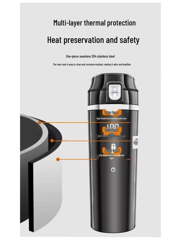 High-Power Car Electric Heating Insulated Water Cup & Boiler