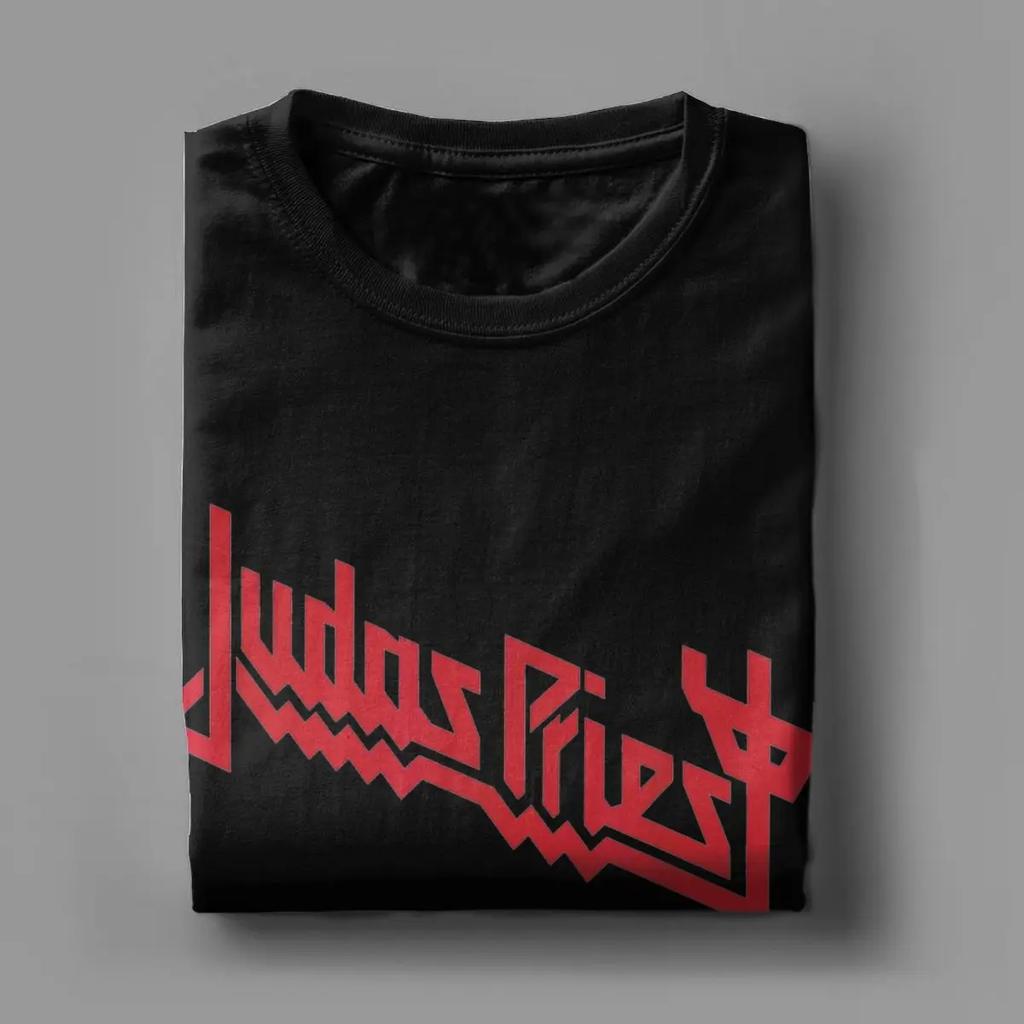 Męskie Koszulki Judas Priest Casual 100% Bawełna Krótkie Rękawy Koszulki z Okrągłym Dekoltem Topy Plus Size