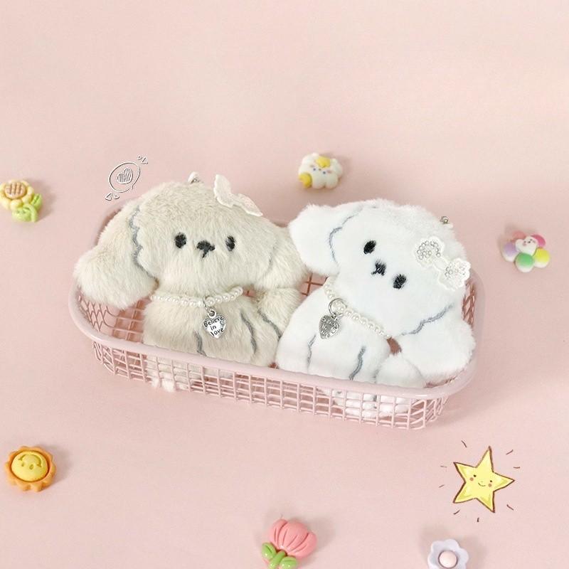 Cartoon Doll Dog Pendant Lace Bow Cute Dog DIY Knot Keychain Bag Pendant Couple Friend Student Birthday Gift