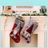 Luxury Christmas Stockings Featuring Grey Fringe Forest Santa And Rudolph Plush Toys