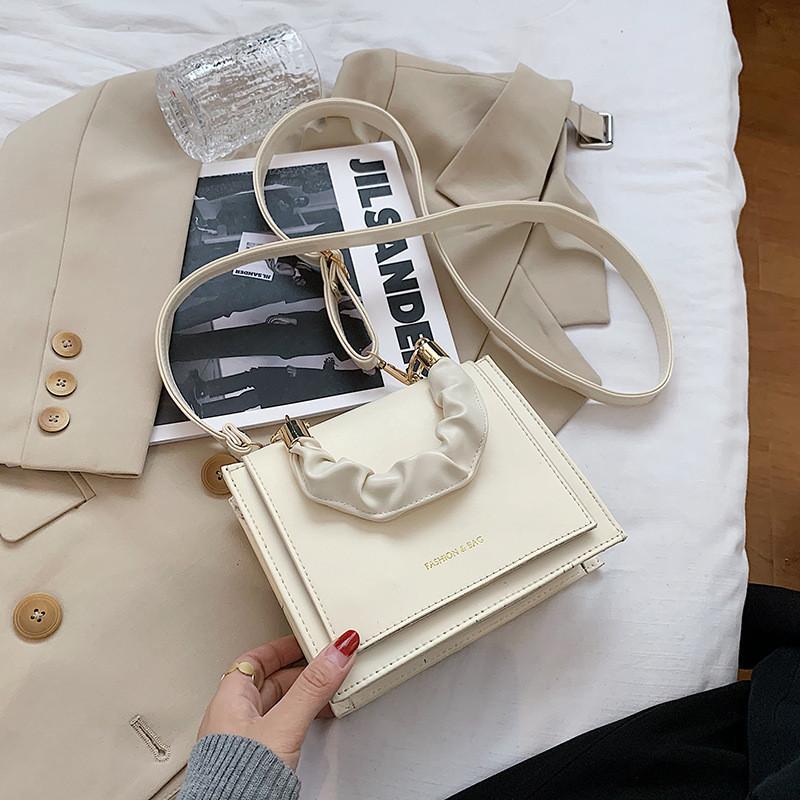 Fashionable Women s Bag 2023 New Korean Style Street Trend Pu Handbag белый