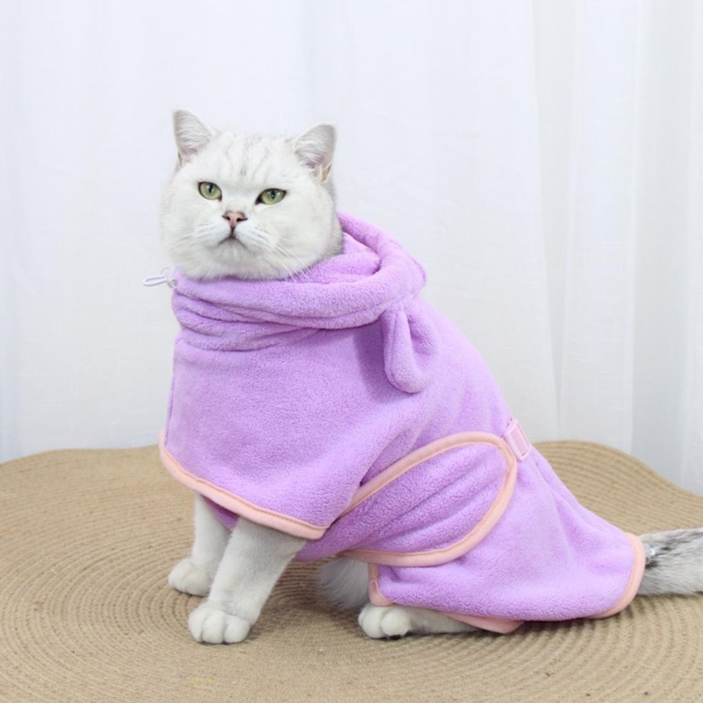 Pet Drying Towel for Dogs Cats High Absorbent Swimming Bathing Robe for Small Medium Dog Hooded Bathrobe for Small Pets