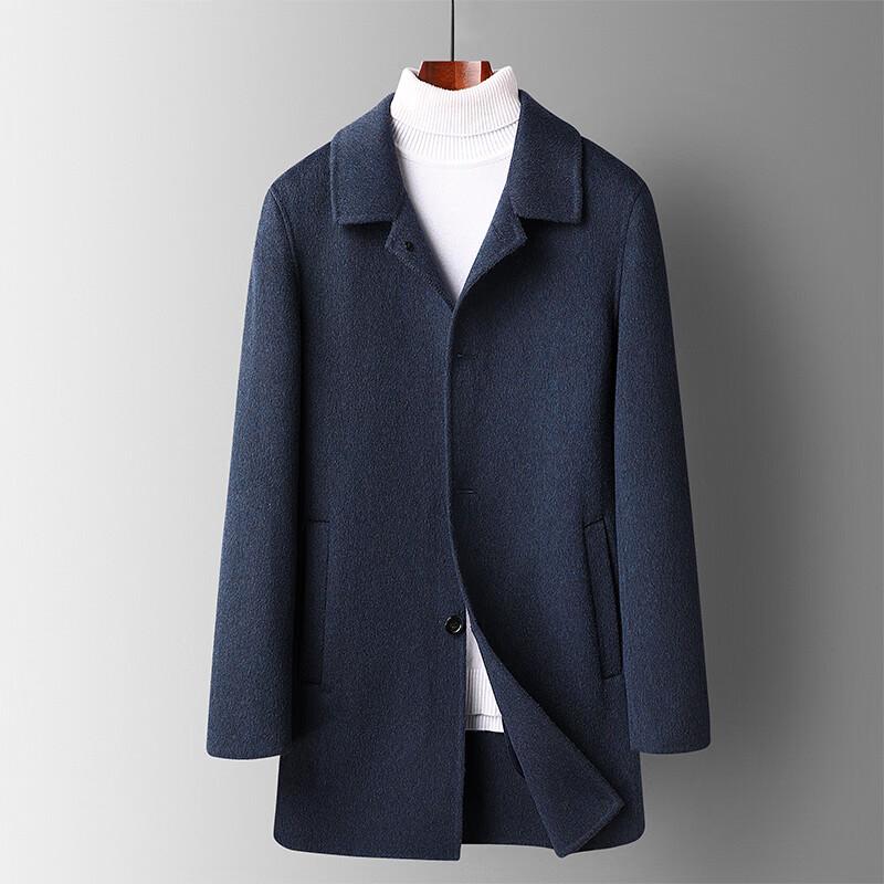 Yalu RS Men's Classic Mid-Length Double-Faced Wool Coat