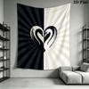 Black&White Swan Wall Tapestry Aesthetic Wall Hanging Printed Fabric Blanket Decorative Tapestries for Bedroom Living Room Home Decor