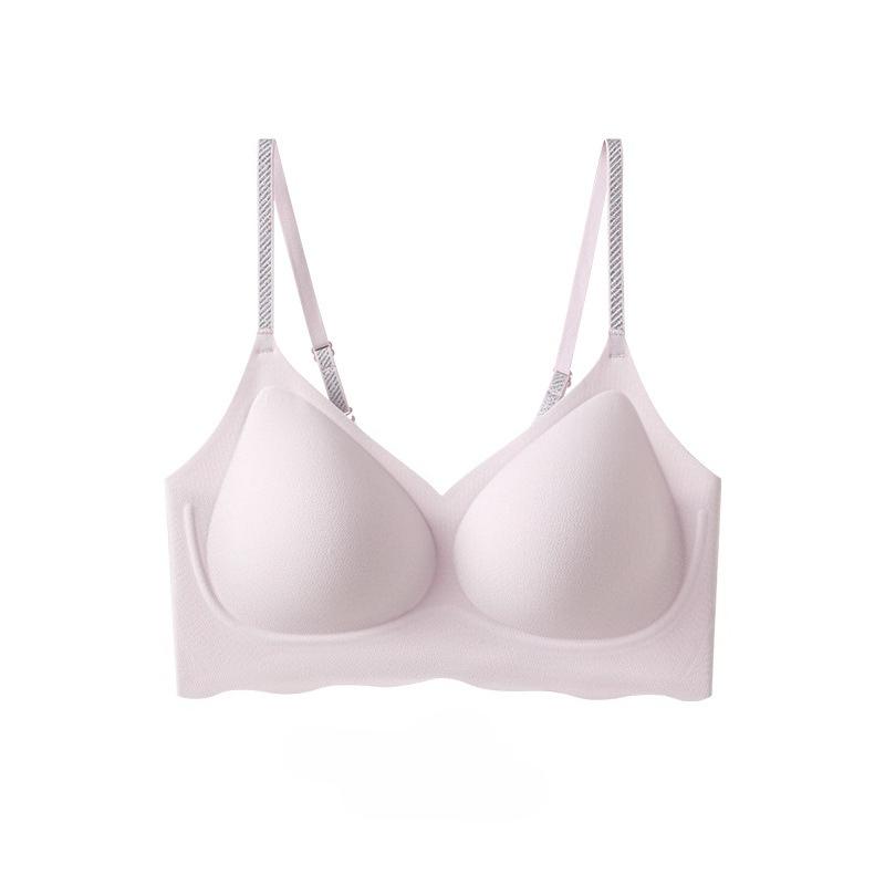 Shiny Strap Tank Top Bra, Cool Touch Lifting Foundation Breathable Modal Silk Seamless Women's Lingerie
