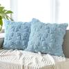 Super Soft Fluffy Pillow Cover Bunny Bow and Daisy Solid Color Throw Pillowcase 18x18 in Cushion Pillow Cover Home Decoration
