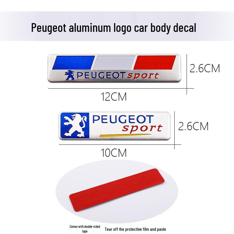 Naklejki z emblematami na tył do Peugeot 408, 508, 5008, 408X - Metalowa i aluminiowa dekoracja samochodu