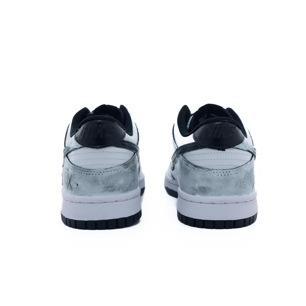 Nike Dunk Moonlight Graffiti Leather Abrasion Resistant Slip Resistant Low top Skateboard Shoes Unisex Black White HF5441-100(Team240-)
