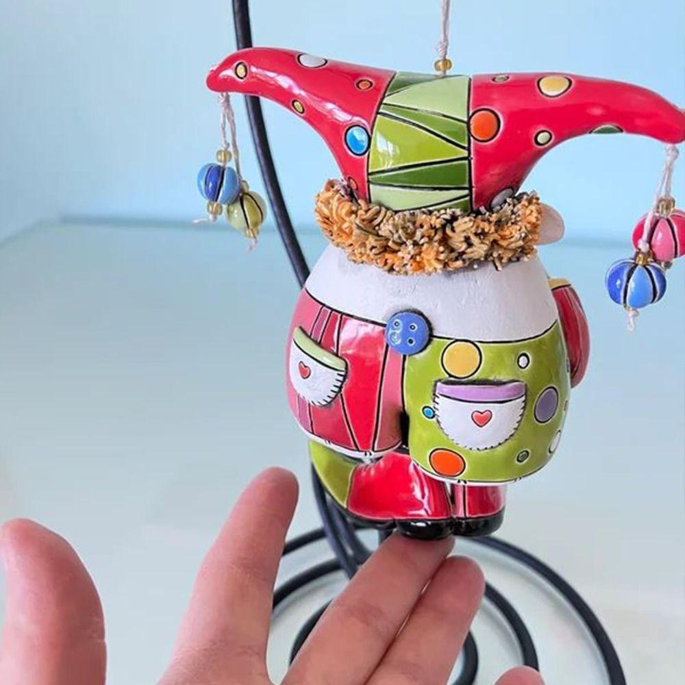 Colorful Jester Bell Ornaments Clown Model Clown Bell Decoration Tree Pendant Clown Wind Chime