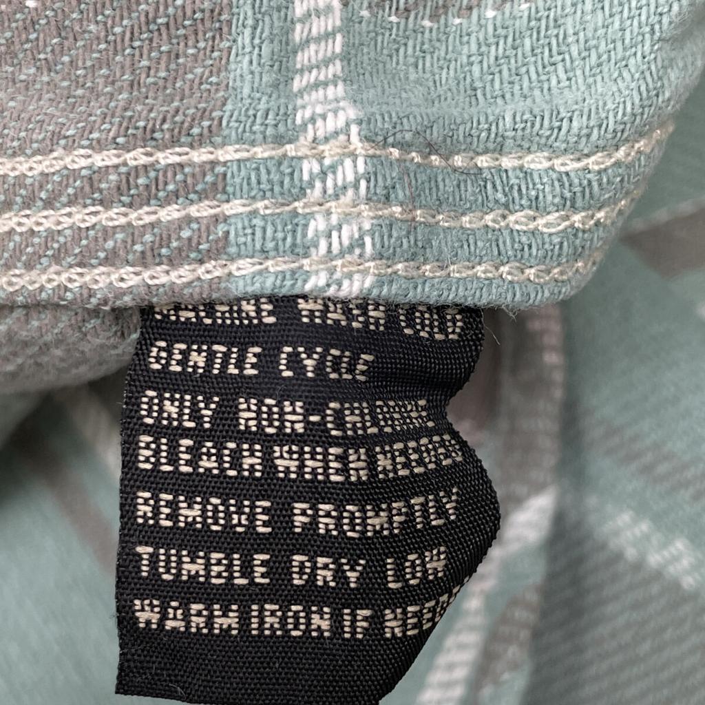 RRL Green X Gray Twill Check Pattern Long Sleeve Shirt Tops M Green X grayUsed