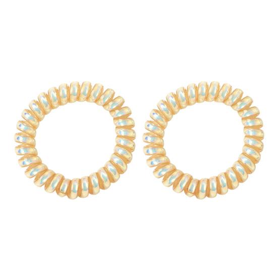 2 szt. Kobiety plastikowa gumka do włosów drut telefoniczny opaska do włosów wysoka elastyczna opaska do włosów opaska na głowę narzędzia do stylizacji włosów