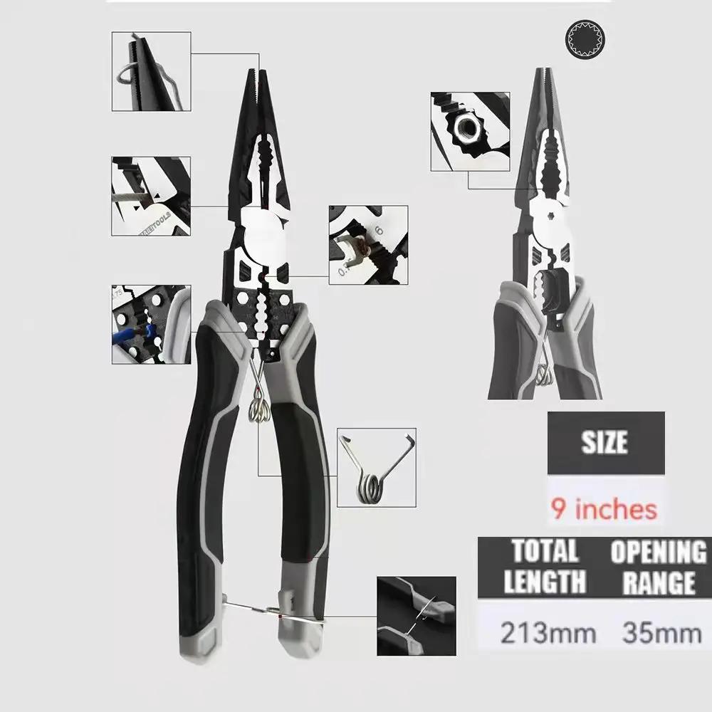 Universal Multifunctional Pliers Set - Diagonal & Needle Nose Wire Cutters for Electrician Hardware Repair Tools