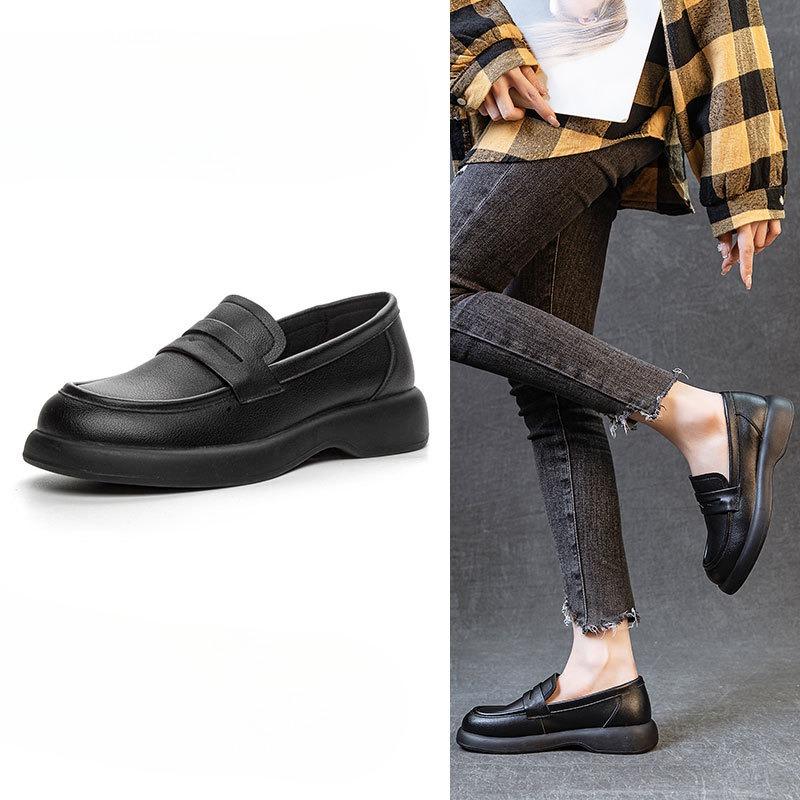 Retro Shoes Versatile Shoes Thick-soled Shoes Women's Soft-soled Shoes One-step Wear