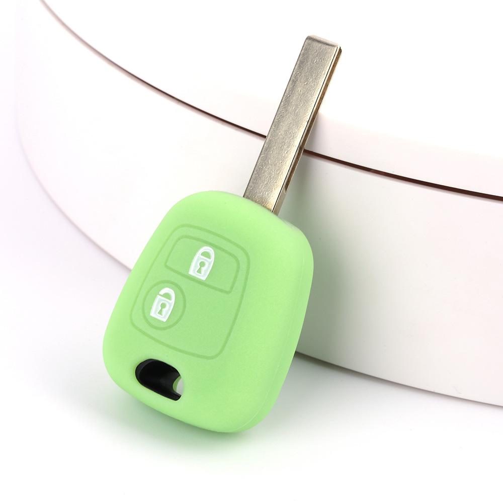 Suitable for Peugeot 206 Straight 2-button Silicone Key Cover Citroen Key Bag Citroen Picasso Remote Control Cover