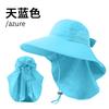 Big-brimmed bucket hat women's dew ponytail sun protection hat summer sun hat outdoor sun hat UV protection mountaineering hat