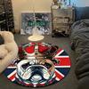 Statement Round Rainbow Multicolor Rug Mat, Non-Slip Floor Mat for Office