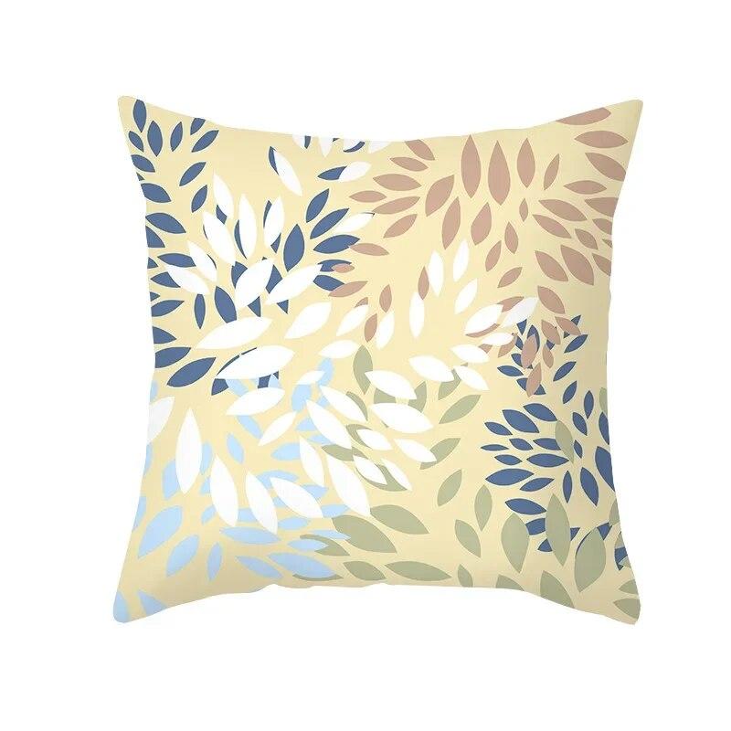Office Green Tree Cushion Cover Living Room Luxury Pillow Nordic Style Small Fresh Yellow Leaf Pillowcase