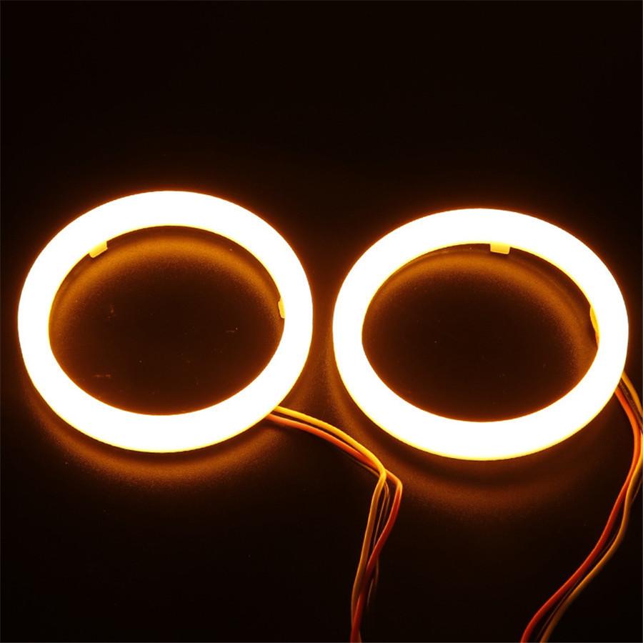 1 Pair 12V Car SUV Headlight DRL Halo Ring Angel Eyes Turn Signal Lamp For 110mm
