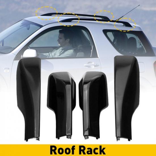 For RAV4 Toyota 2001-2005 5-Door Black Top Roof Rack End Cover Shell Replace 4Pc