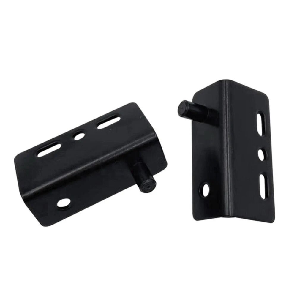 2pcs Black/Silver Pivot Hinges Stainless Steel Upper Lower Hinge Clips Furniture Hinge  Wood Doors