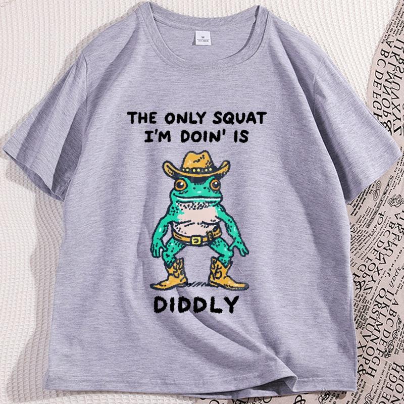 Funny Cowboy Frog Meme T Shirt for Men Women Casual Cotton Short Sleeve Round Neck Tshirt Streetwear Man Clothing Printed Tees