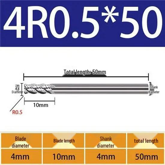 65° Metal Ceramic Flat-Bottom End Mill/Ball Nose End Mill/High-Gloss Mirror Face Mill