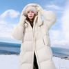 Women's Long 90% White Duck Down Puffer Jacket
