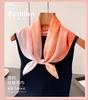 Gradual Change Simple Simulation Silk Printing Square Scarf Shawl Scarf High Sense Neck Small Square Scarf Headscarf Silk Scarf Women