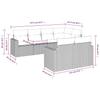 7-teiliges Gartensofa-Set mit Kissen Braun Poly-Rattan