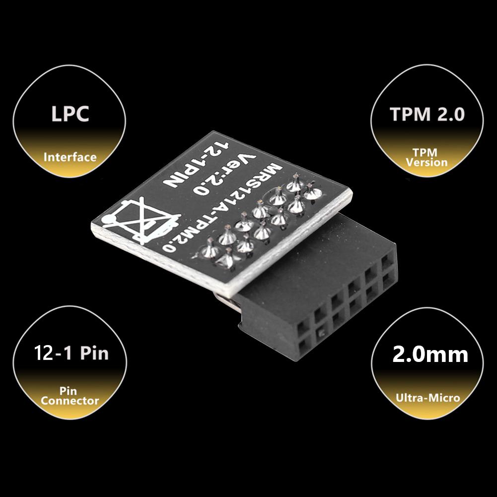 Encryption Security TPM 2.0 Module LPC-12PIN Motherboard Card Security Module Replacement Parts for Gigabyte Motherboard Win11