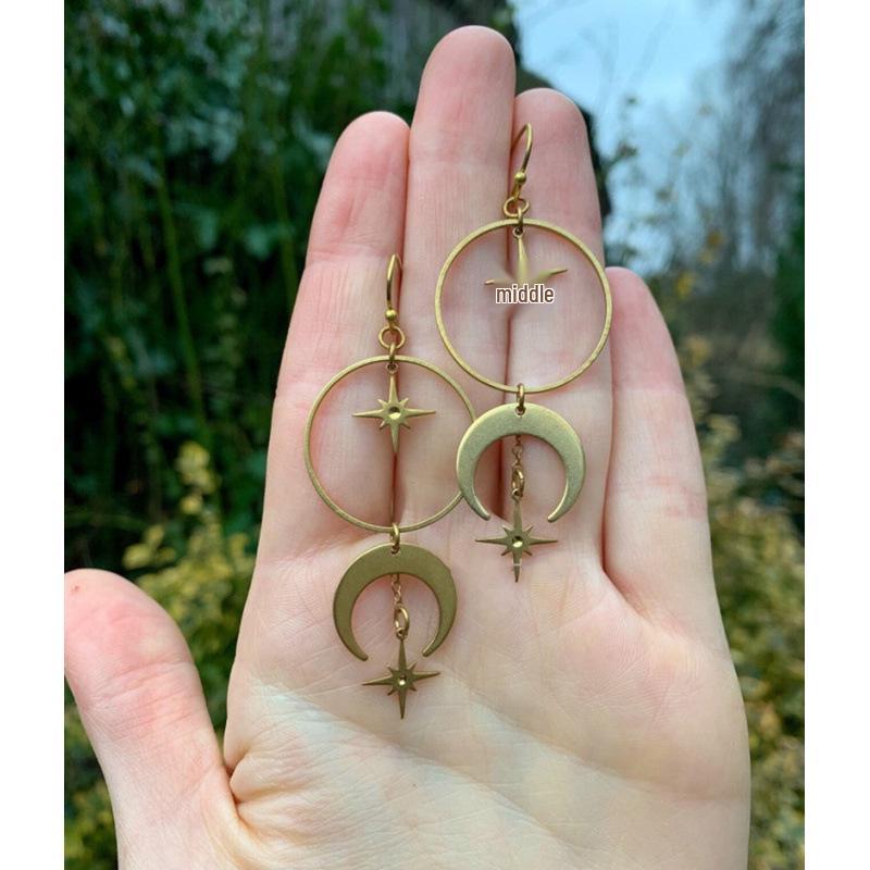 Celestial Crescent and Star Earrings