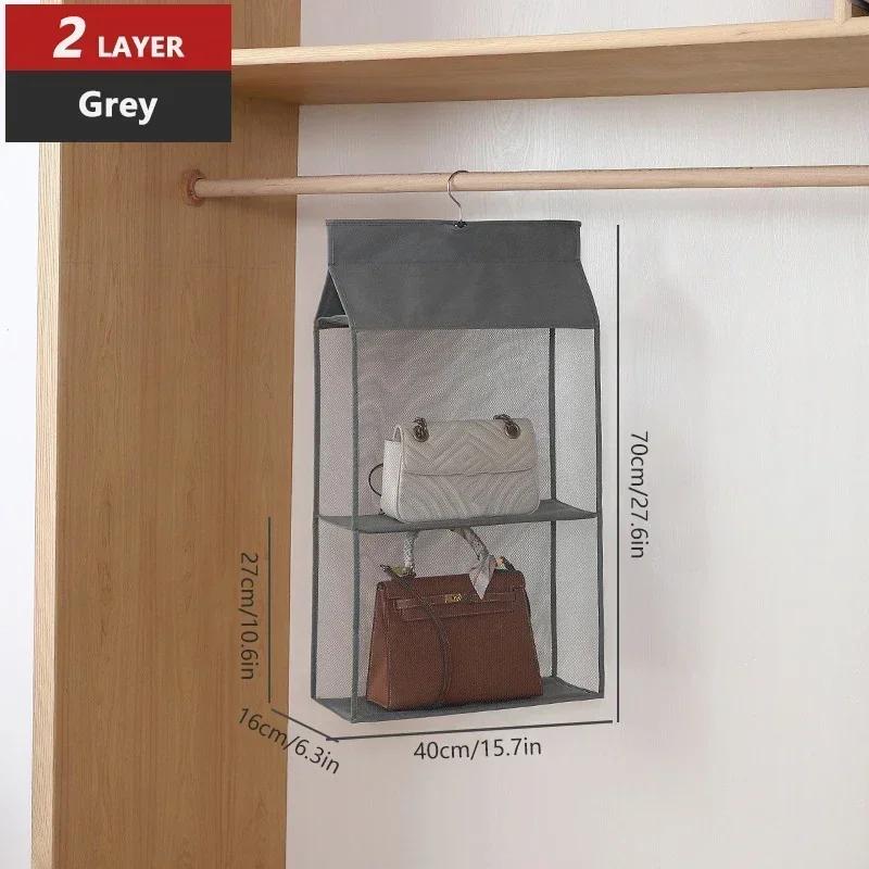 Multi Layer Bag Storage Hanging Bag Wardrobe Storage Hanging Transparent Dustproof Bags Foldable Storages Three-dimensional Bags