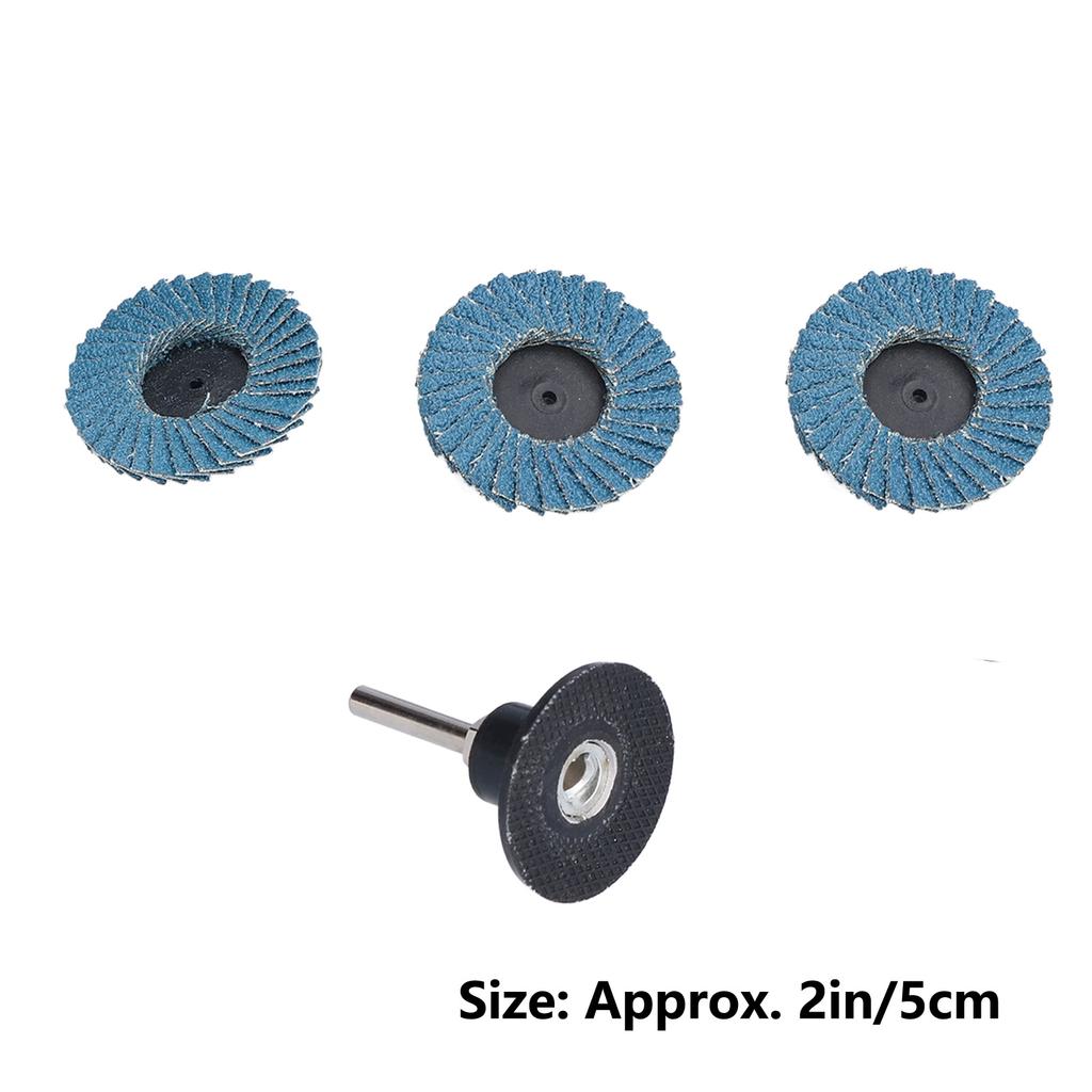 31 Stück 2 Zoll/5 cm flache Fächerscheibe, Körnung 40/60/80, blaues Zirkonoxid-Aluminiumoxid zum Schleifen, Mischen, Schleifen