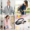 Scrunchie Lanyard with ID Holder Teacher Lanyards for ID Badges and Stretchy Scrunchie Keychain Wristlet for Women (Black)