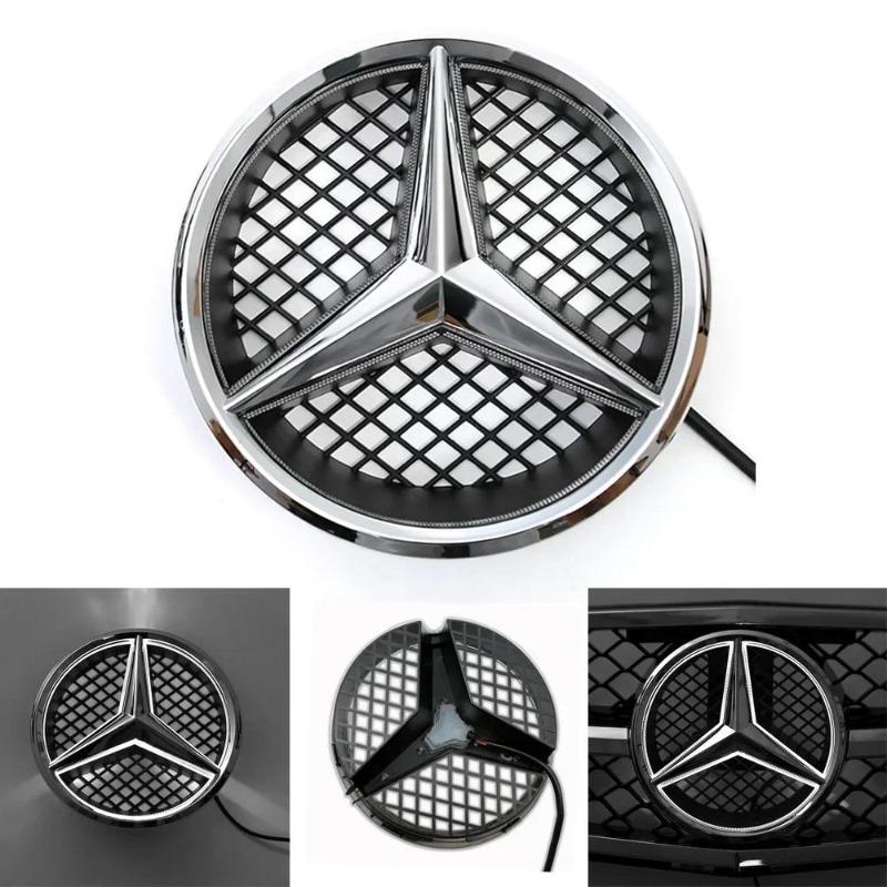 Car Front Grill Emblem Star Badge 3D Mirror OE Style Flat Surface For Mercedes Benz W245 W204 X204 B180 B200 B250 C280 C300 C350