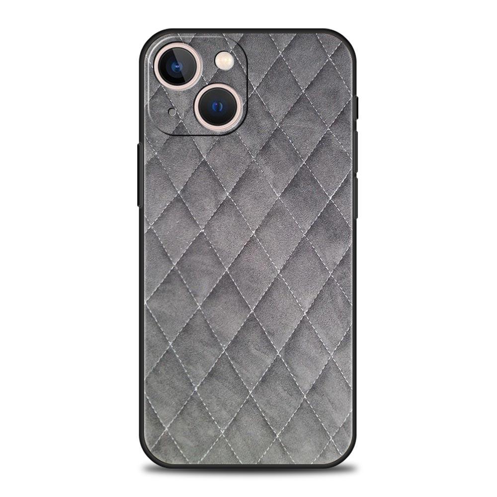Quilted Texture Sofa Pattern Crown Phone Case For iPhone 17 16 15 Pro Max 11 12 13 14 7 8 Plus SE 2020 X XR XS Cover Soft Black